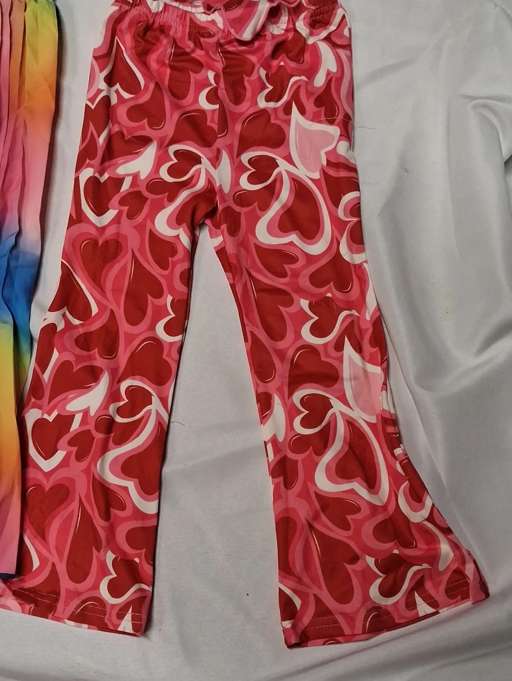 Girls 5T Rainbow Two-Piece Set & Pink Heart Jumpsuit - Vibrant Summer Styles